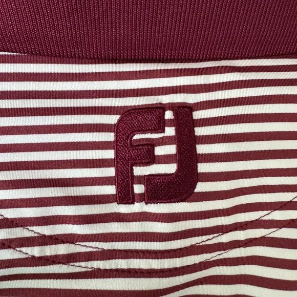 Footjoy FJ Striped Golf Polo Shirt Men's Size Medium - Picture 6 of 7